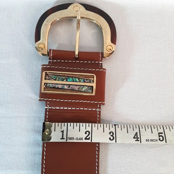 Cache Womens Chunky Belt Medium Waist Camel Brown Decorative Buckle And Loop - Picture 13 of 13